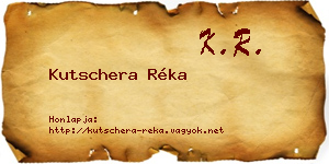 Kutschera Réka névjegykártya